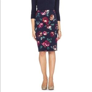 Merona Navy Blue Floral Pencil Skirt